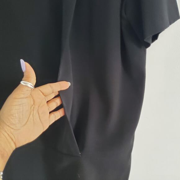 Evan Picone Vintage Black Short Sleeve Sheath Dress 14 - Picture 5 of 7